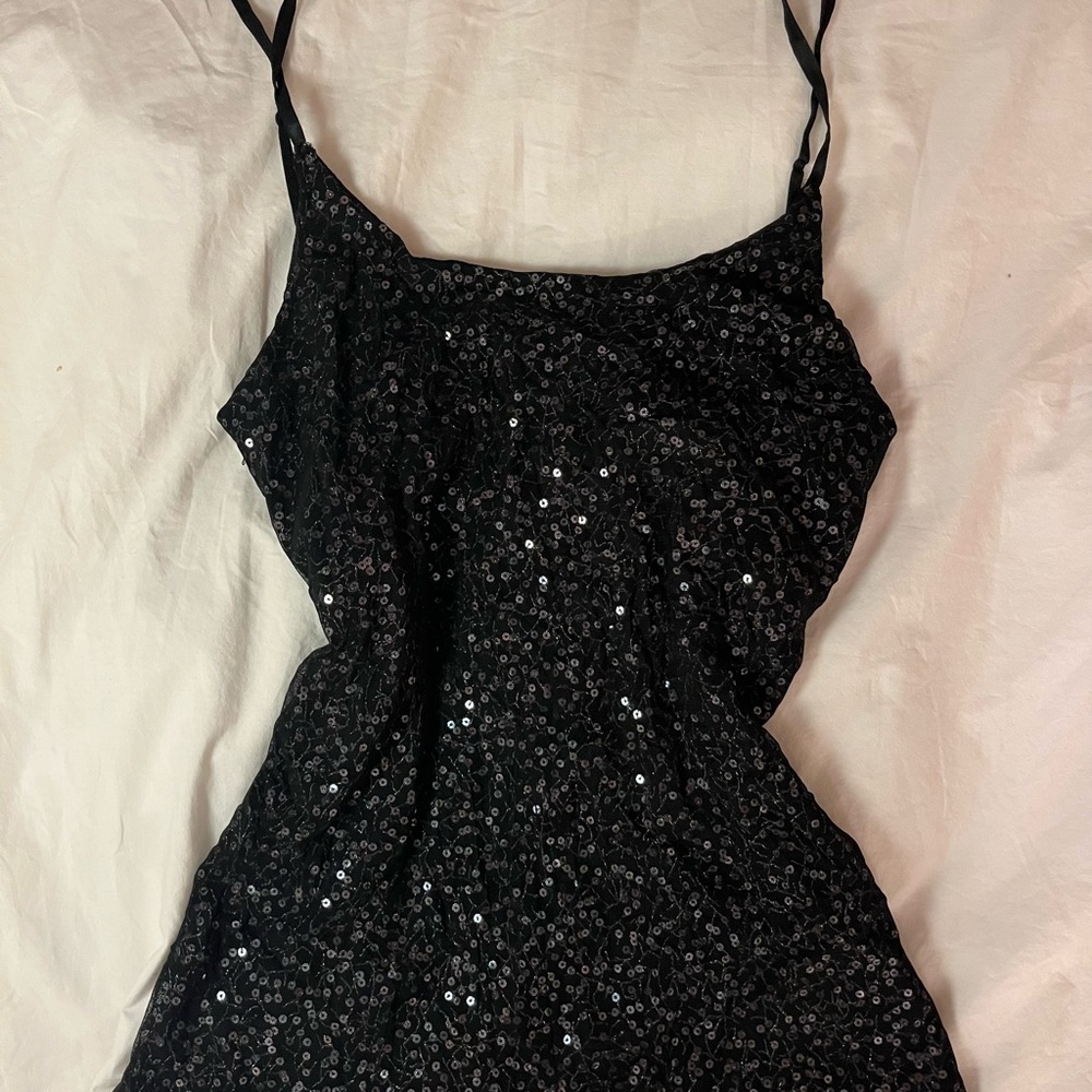Black Sheer Sequin Tank